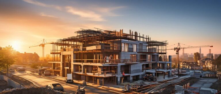 view of the construction site from a low angle